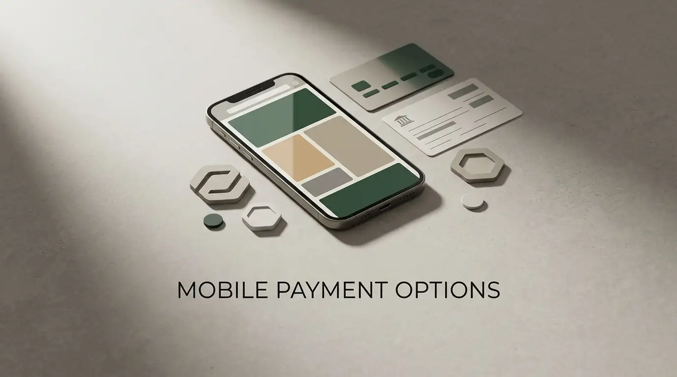 Abstract illustration of mobile casino access and digital payments